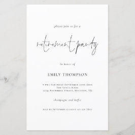 Lámina Invitación del Fiesta de retiro de script simple d