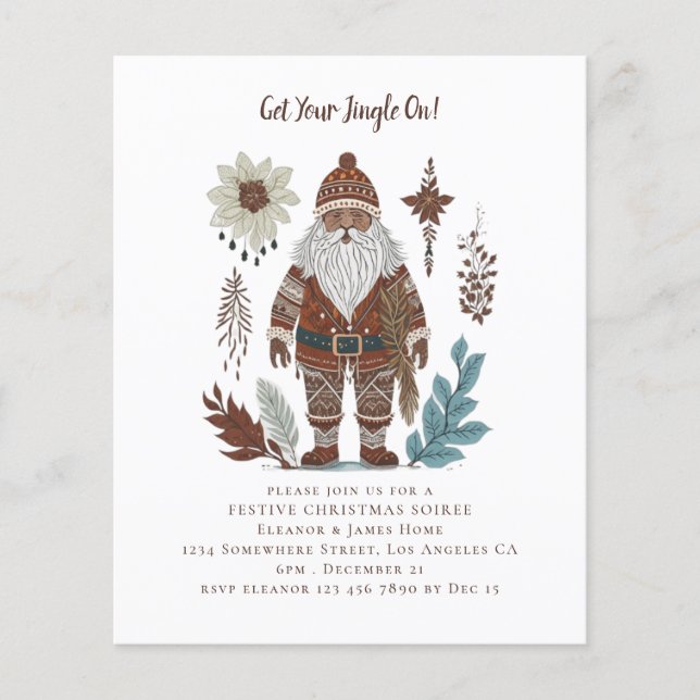 Lámina Invitación del Fiesta de Santa Navidades nórdicos  (Anverso)