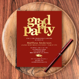 Lámina Invitación del fiesta en negrita del límite de gra