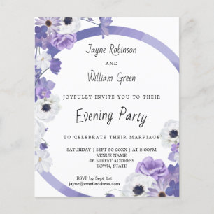 Lámina Invitación del Fiesta nocturno de Bodas florales p
