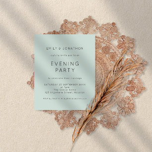 Lámina Invitación del Fiesta nocturno simple de Boda de p