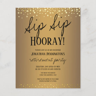 Lámina Invitación del Fiesta Sip Sip Hooray Elegant Gold 