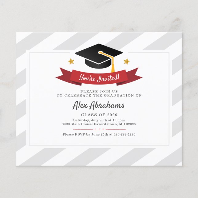 Lámina Invitación del Modern Graduation Party Grad 2025 (Anverso)