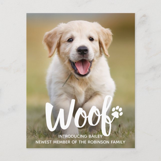 Lámina Invitación del nuevo Mascota del perro del cachorr (Anverso)