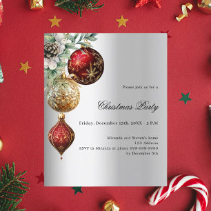 Lámina Invitación del partido a Navidades de baubles de o