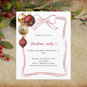 Lámina Invitación del partido al oro del arco rojo bauble