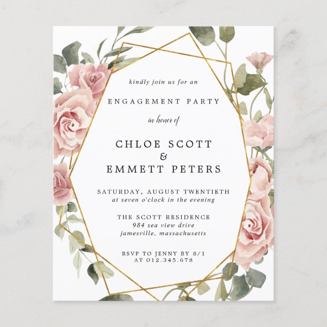 Lámina Invitación del Partido de Compromiso de Rosa Rosa  (Anverso)