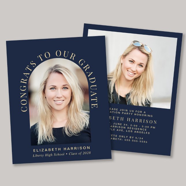 Lámina Invitación del Partido de Graduación Azul de Foto  (Subido por el creador)