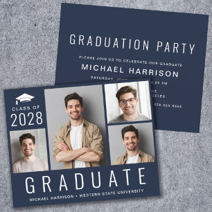 Lámina Invitación del Partido de Graduación Azul del Pres
