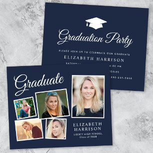 Lámina Invitación del partido de graduación azul del pres