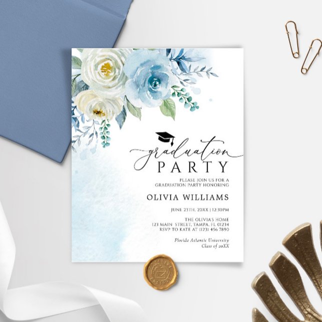 Lámina Invitación del Partido de Graduación Azul Dusty de (Subido por el creador)