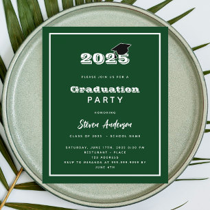 Lámina Invitación del partido de graduación blanca verde 