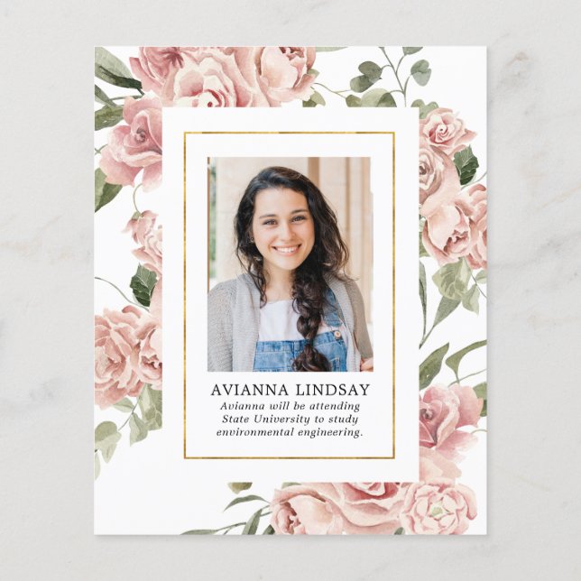 Lámina Invitación del Partido de Graduación de Foto Flora (Reverso)