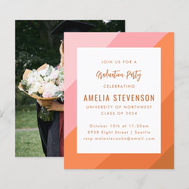 Lámina Invitación del Partido de Graduación de Foto Naran (Anverso / Reverso)