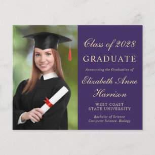 Lámina Invitación del Partido de Graduación Púrpura de Fo