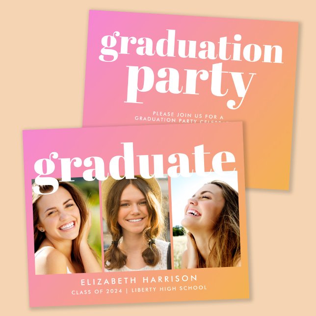 Lámina Invitación del Partido de Graduación Rosa de Foto  (Subido por el creador)
