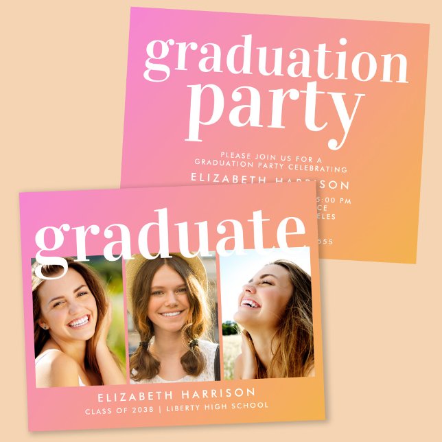 Lámina Invitación del Partido de Graduación Rosa de Foto  (Subido por el creador)