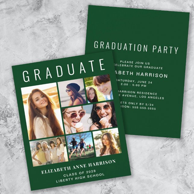 Lámina Invitación del Partido de Graduación Verde Foto Pr (Subido por el creador)