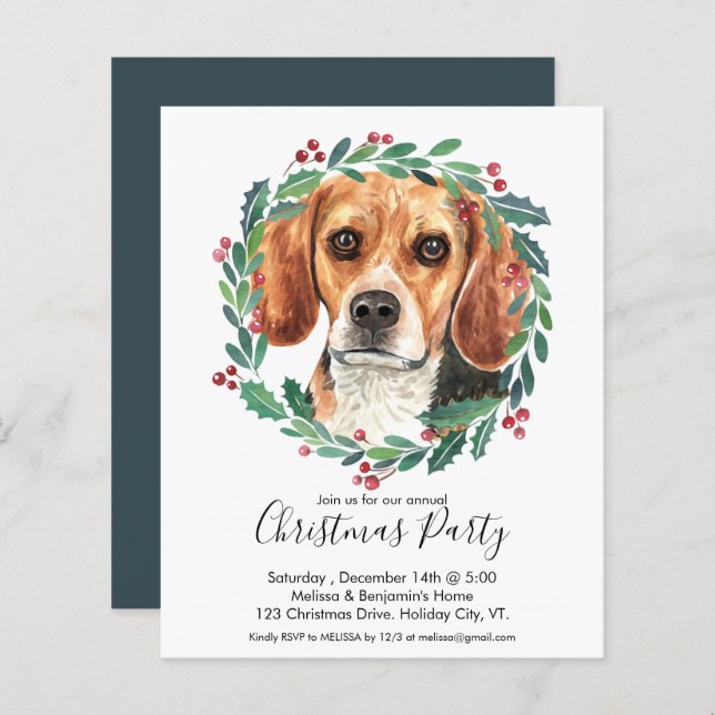 Lámina Invitación del Partido de los Navidades de Perro B (Anverso / Reverso)
