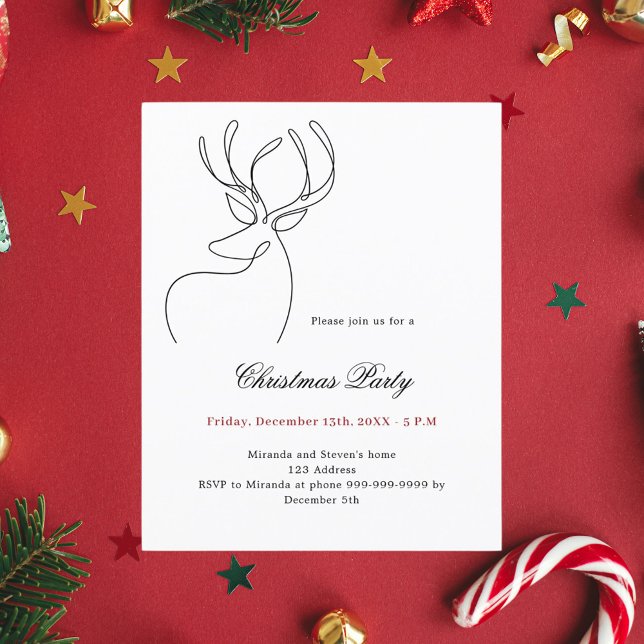 Lámina Invitación del partido de los Navidades de renos b (Subido por el creador)
