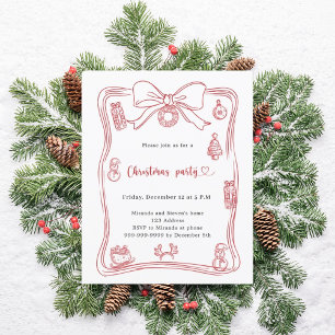 Lámina Invitación del Partido de los Navidades dibujados