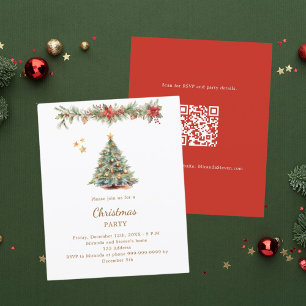 Lámina Invitación del partido de los Navidades QR rojos d