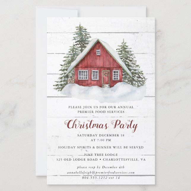 Lámina Invitación del partido de Navidades de cabina rúst (Anverso)