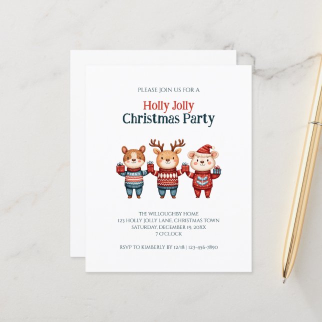 Lámina Invitación del partido Navidades de Budget Holly J (Anverso/Reverso In Situ)