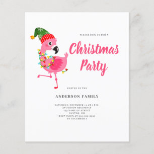 Lámina Invitación del partido Navidades Flamingo Rosado P