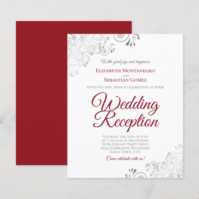Lámina Invitación del presupuesto de recepción de la boda (Anverso / Reverso)