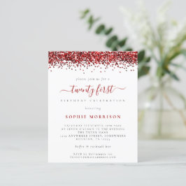 Lámina Invitación del Purpurina Rojo Presupuestario Veint