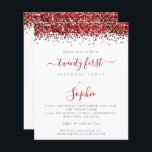 Lámina Invitación del Purpurina Rojo Presupuestario Veint<br><div class="desc">Hay dos opciones de papel entre las que elegir para este tamaño (4, 5 x 5, 6") en el rango de presupuesto. Para este producto, recomendaría el semi-brillo que es una tarjeta de 110 gsm, similar en grosor a una postal. La opción Satin es un papel mucho más delgado 80gsm....</div>