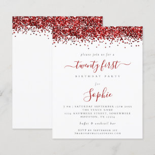 Lámina Invitación del Purpurina Rojo Presupuestario Veint