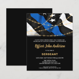 Lámina Invitación delgada de la línea azul para la promoc