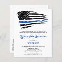 Invitación delgada de la línea azul para la promoc