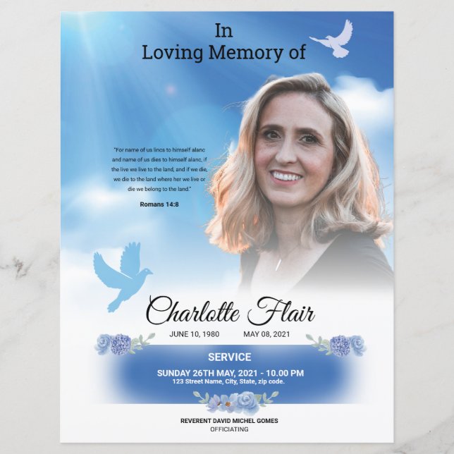 Lámina Invitación e invitación funerarias (Anverso)