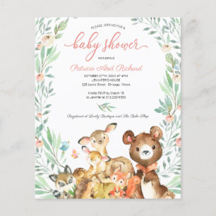 Lámina Invitación económica para baby shower adorable bos