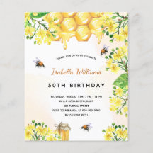 Invitación elegante amarilla de cumpleaños de pres