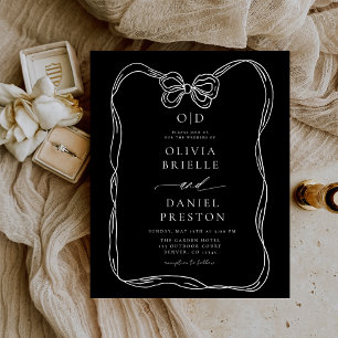 Lámina Invitación elegante de barro blanco y negro de pre