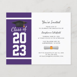 Lámina Invitación elegante de graduación 2026 en morado