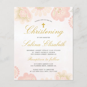 Lámina Invitación elegante de presupuesto para Bautizo co