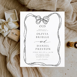 Lámina Invitación elegante en blanco y negro de barro pre