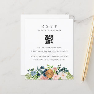 Lámina Invitación elegante floral código QR presupuesto R