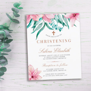 Lámina Invitación elegante floral rosa presupuesto para b