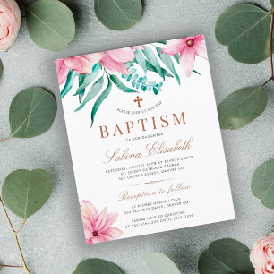 Lámina Invitación elegante floral rosa presupuesto para b