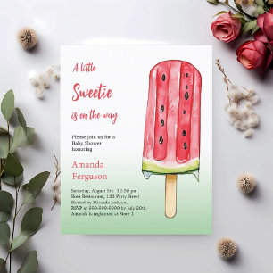 Lámina Invitación en Baby Shower a una pequeña sandía dul
