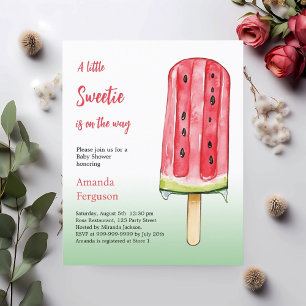 Lámina Invitación en Baby Shower a una pequeña sandía dul