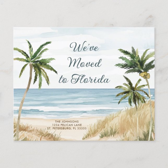 Lámina Invitación en movimiento de escenas de playa de pa (Anverso)