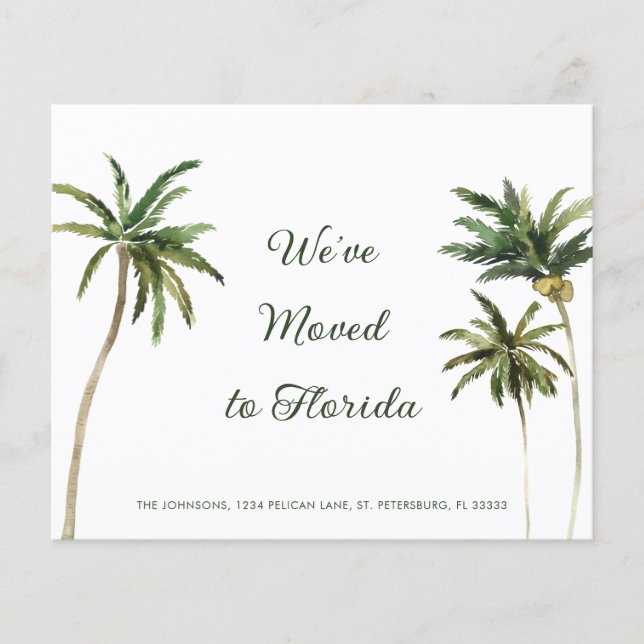 Lámina Invitación en movimiento de palmeras tropicales pr (Anverso)