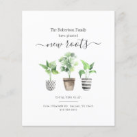 Invitación en movimiento de raíces nuevas plantada